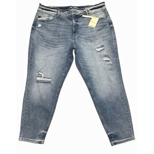 KanCan‎ New High Rise Skinny Women's Jeans Size 24 Plus Inseam 28 in. Distressed